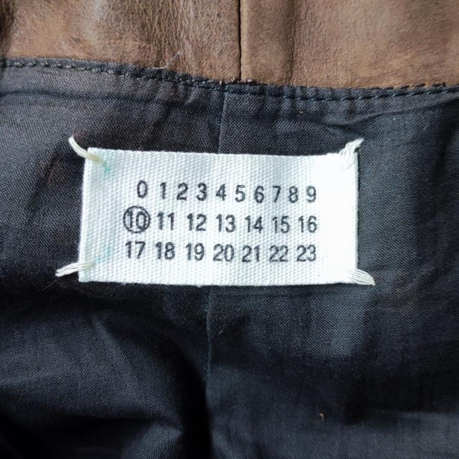 メゾンマルジェラ10 Maison Margiela 10 初期 レザーマックイーンパンツ 裏地付 MADE IN FRANCE ブラウン サイズ：4