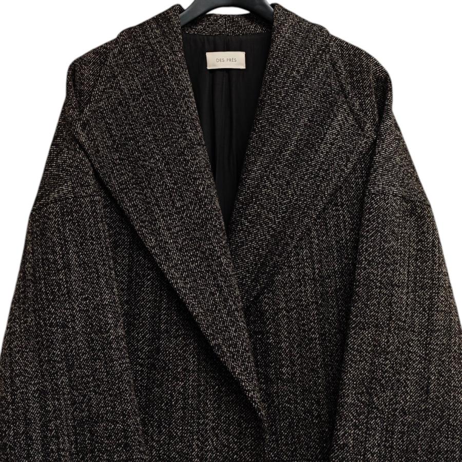 DES PRES（デプレ） ウールスラブミックス ワイドカラーショートコート