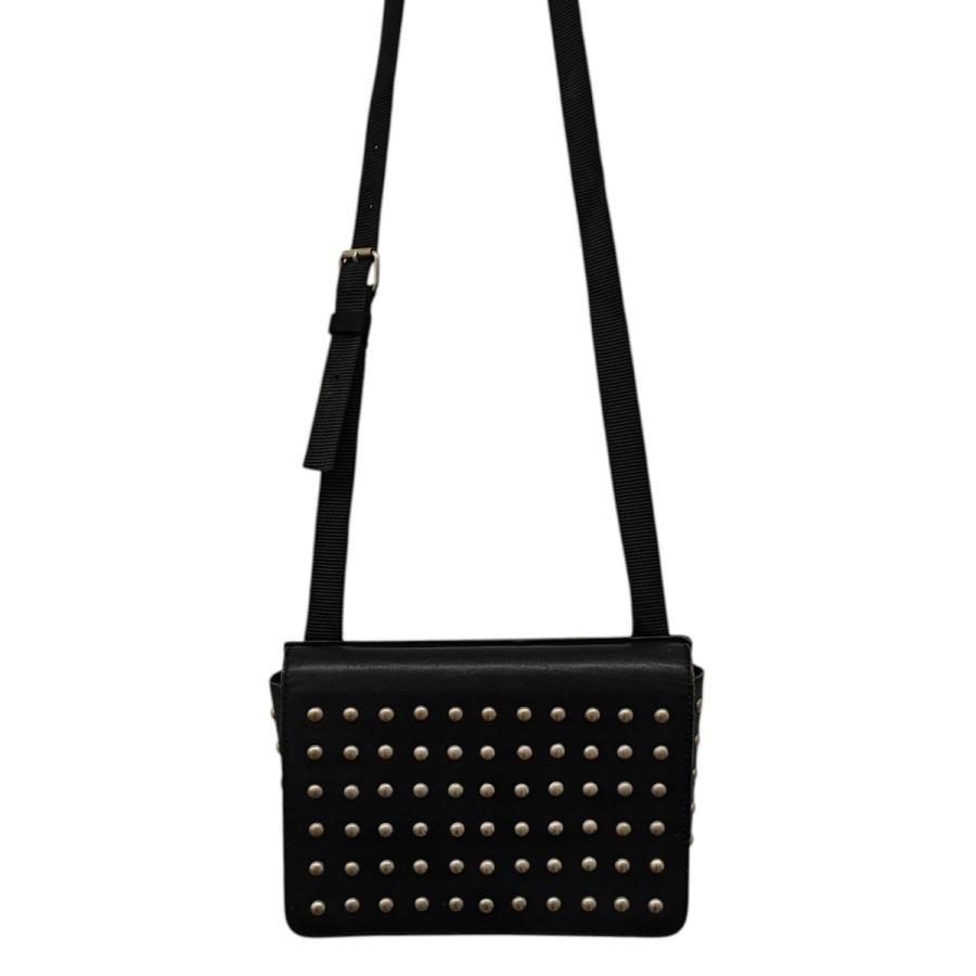 COMME des GARÇONS ケース ブラック スタッズ レザー ステアガラスレザー】コムデギャルソン スタッズバッグ (COMME des