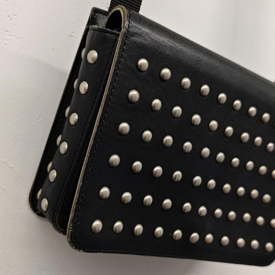 COMME des GARÇONS ケース ブラック スタッズ レザー COMME des GARCONS（コムデギャルソン） レザースタッズ ショルダー