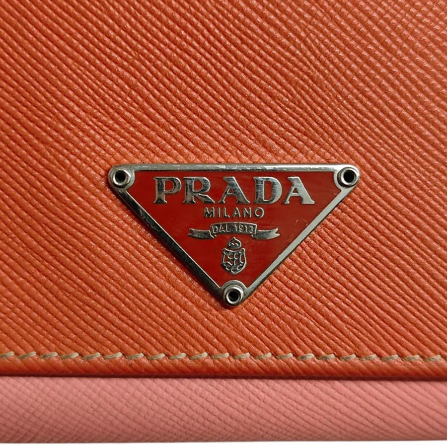 PRADA（プラダ） サフィアーノ長財布 オレンジ×ピンク : カインドオル