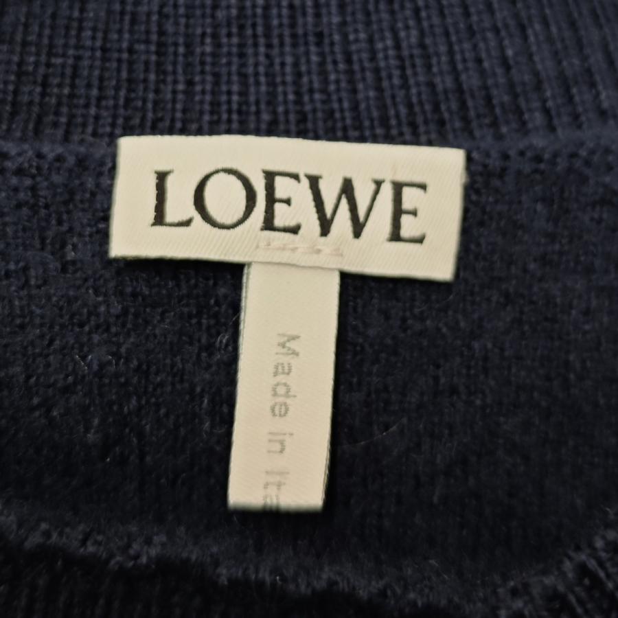 LOEWE（ロエベ） アナグラムエルボーパッチ ショートニット ネイビー
