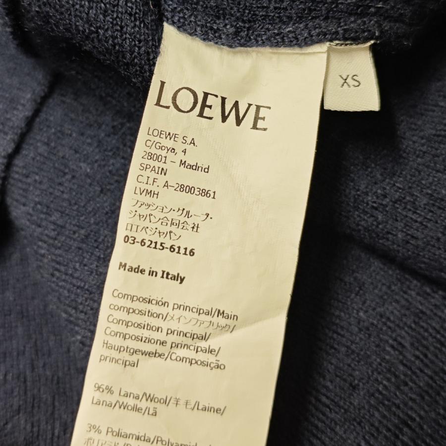 LOEWE（ロエベ） アナグラムエルボーパッチ ショートニット ネイビー