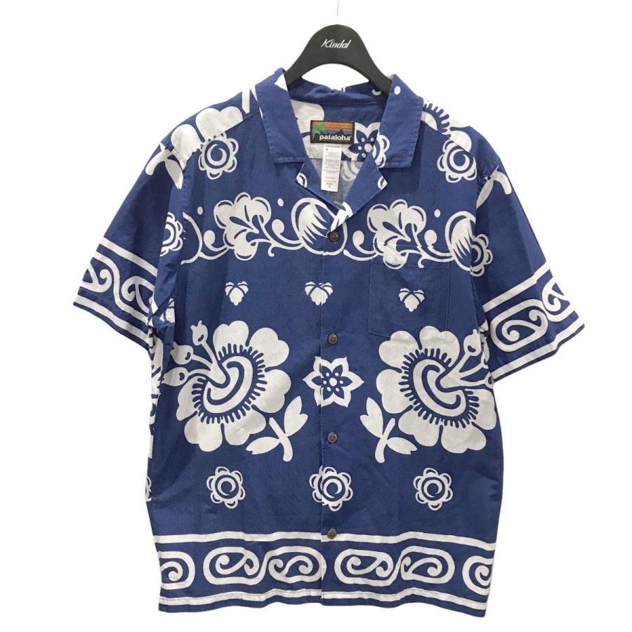 値下げ】pataloha 13SS 半袖アロハシャツ 52572 ブルー・ホワイト 