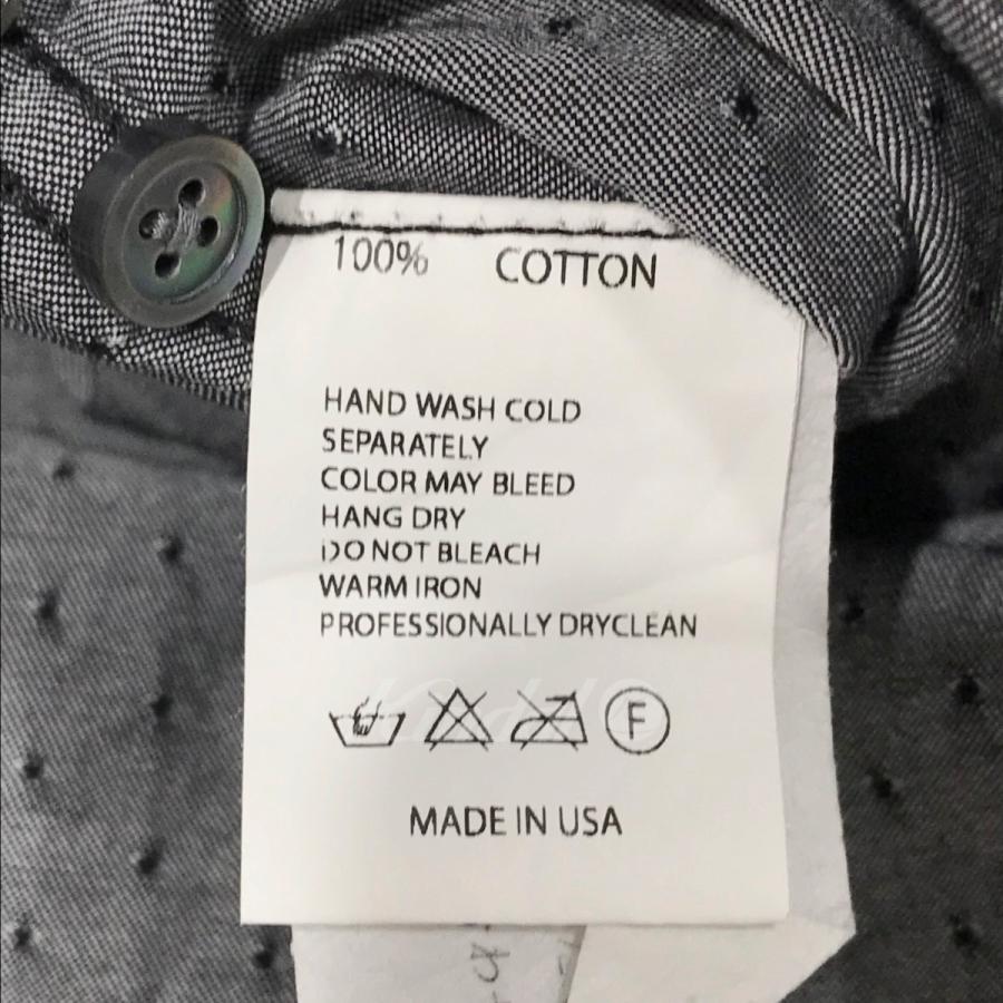 エンジニアードガーメンツ　バンドカラー　ドット　デニムシャツ Engineered Garments ドット刺繍バンドカラーデニムシャツ