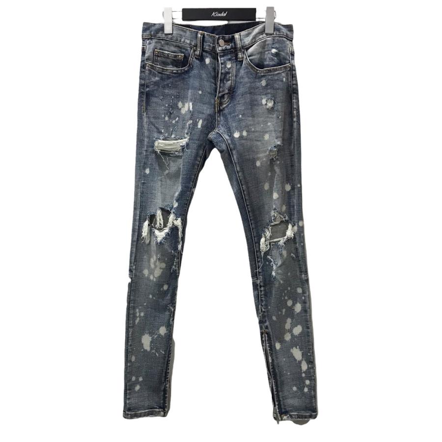 Mnml スプラッシュペインター加工フレアデニムパンツ 29 デニム