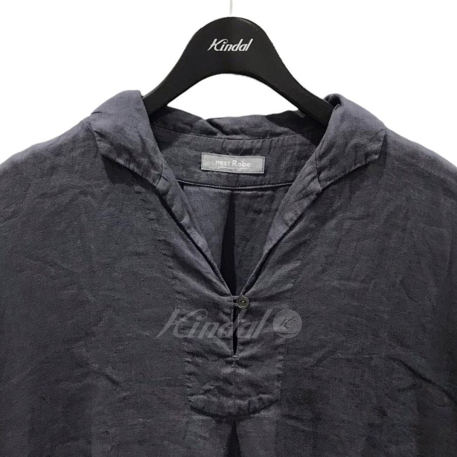 nest Robe 21AW リネン襟付きスモックワンピース 01213-1055