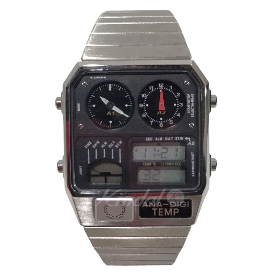シチズン CITIZEN × FRED PERRY 腕時計 ANA-DIGI TEMP アナデジテンプ シルバー、文字盤：ブラック
