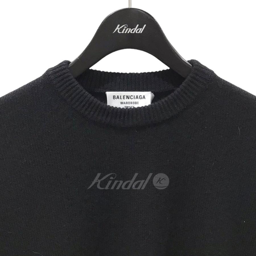 BALENCIAGA バレンシアガ バックロゴ刺繍カシミヤニットセーター  