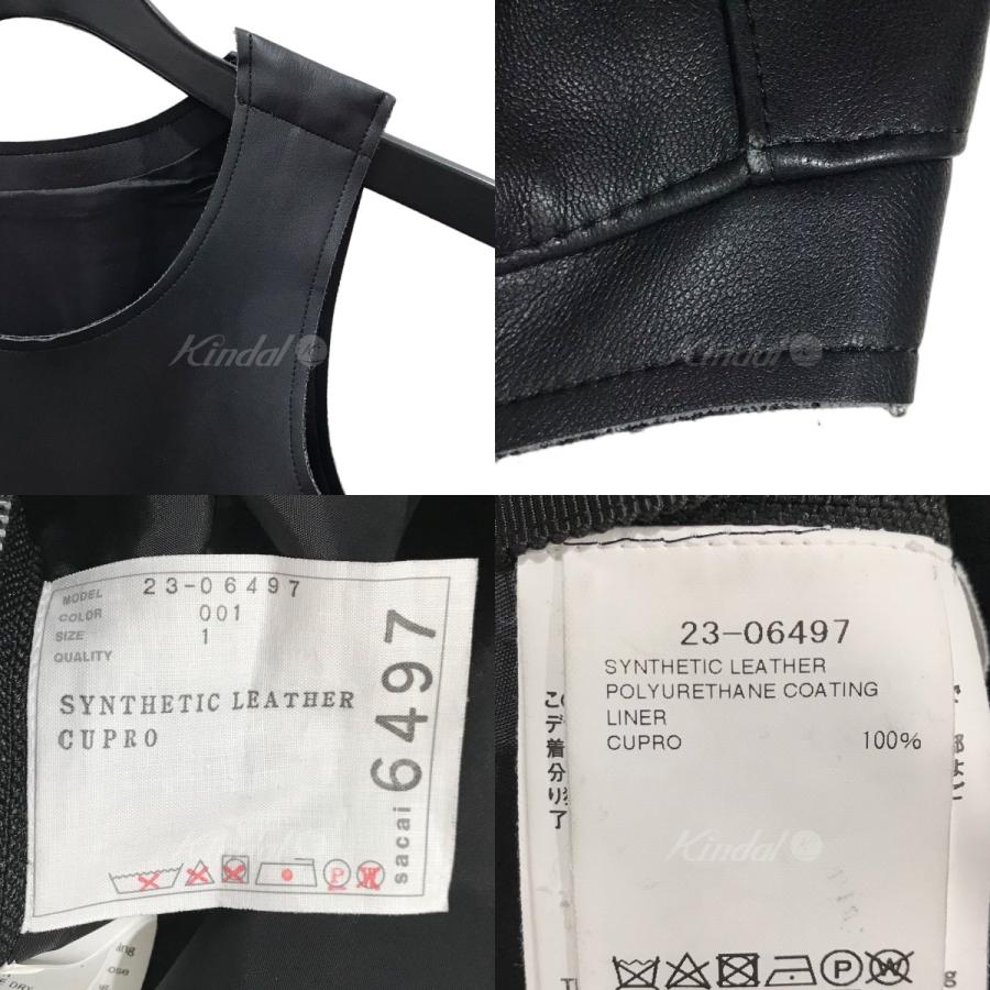 sacai 【値下げ】sacai 23SS ジップデザインフェイクレザーベスト 23 