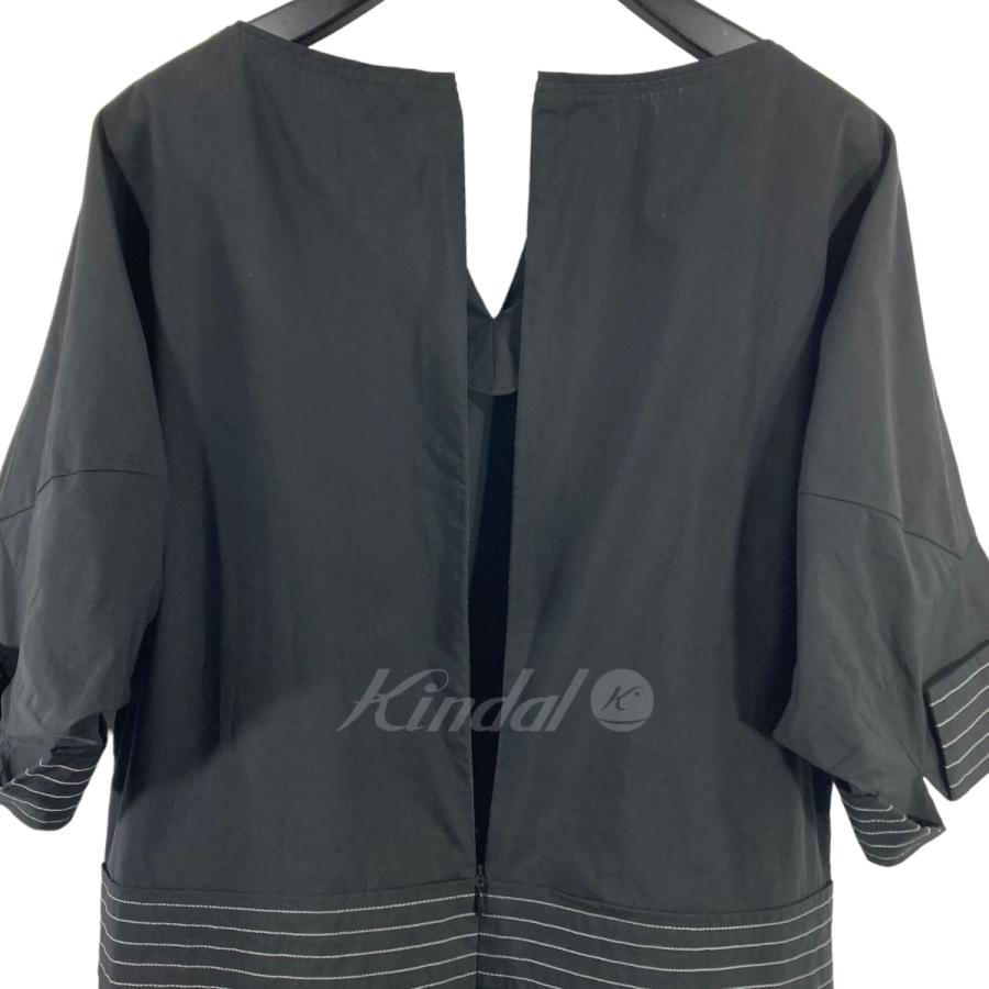 loin. 【値下げ】loin． 半袖ワンピース sleeve stitch dress ブラック 