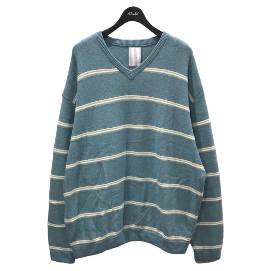 値下げ】Stripes For Creative ボーダー柄Vネックニットセーター 