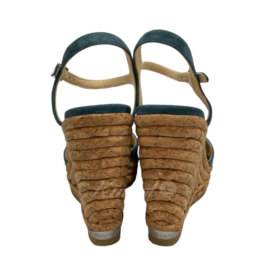 ジミーチュウ　サンダル　37 1/2 JIMMY CHOO ジミーチュウ ストラップサンダル ブルー サイズ：37