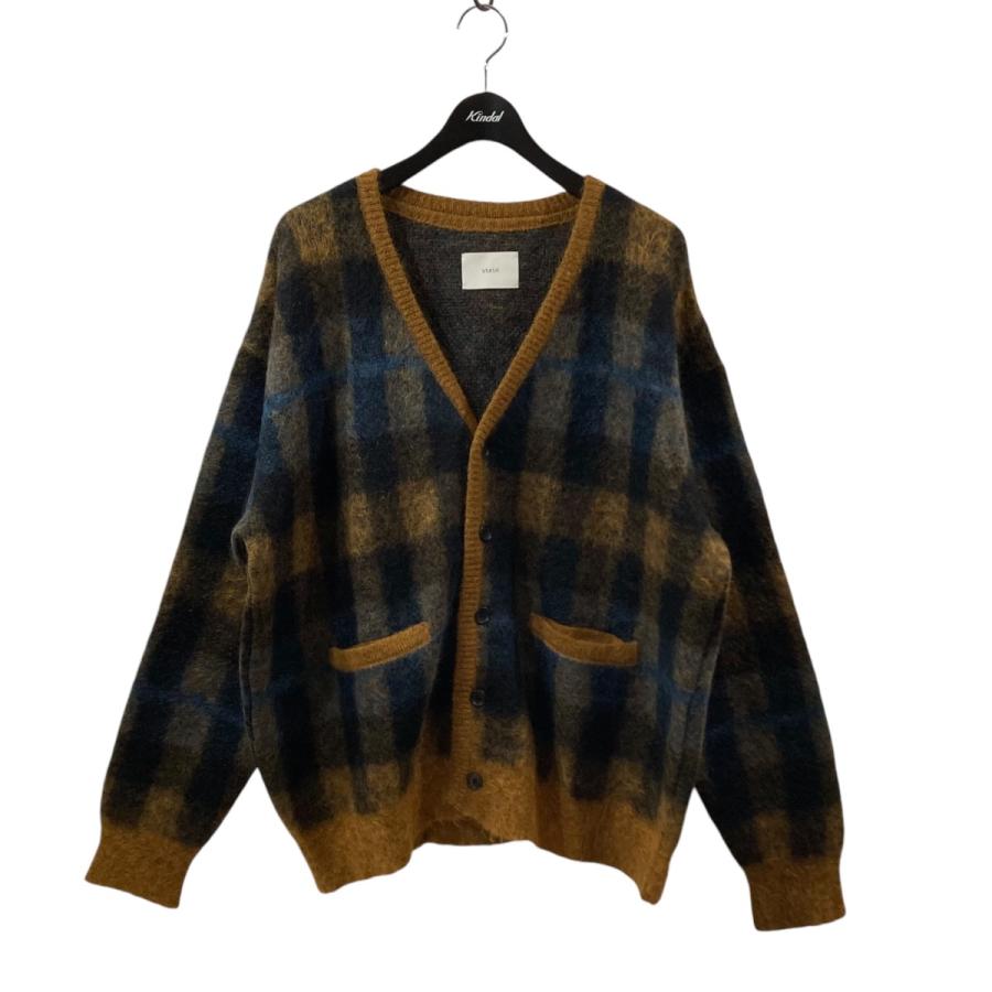 シュタイン stein 22SS KID MOHAIR CARDIGAN ブロックチェック モヘア  