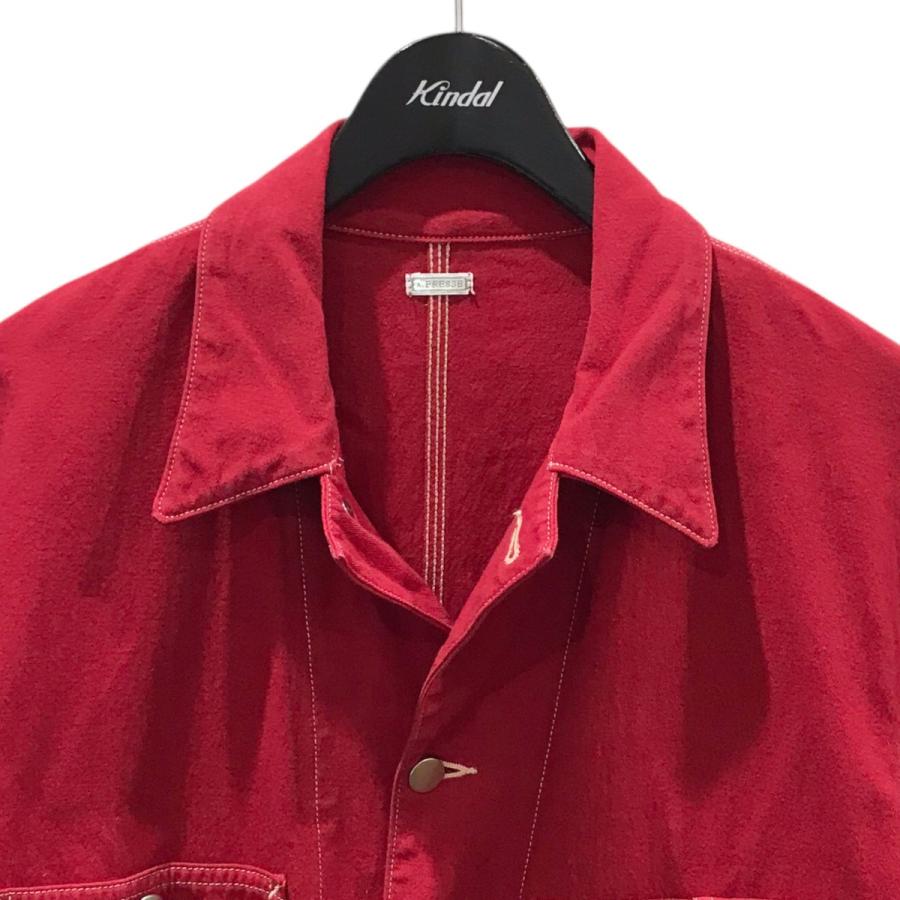 アプレッセ A.PRESSE 22SS カバーオールジャケット Coverall Jacket 22SAP-01-05M レッド サイズ:1 アプレッセ A.PRESSE 22SS カバーオールジャケット Coverall Jacket 22SAP-01-05M レッド サイズ:1