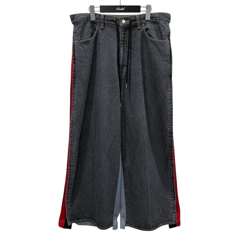 FACETASM ファセッタズム 23AW ジャージドッキングデニムパンツ JERSEY
