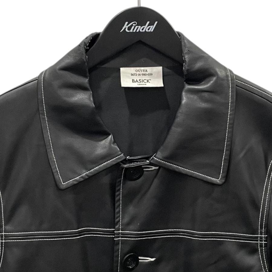 値下げ】BASICKS 21AW フェイクレザーコート VEGAN LEATHER CAR COAT