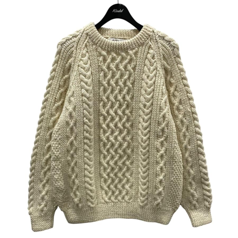 インバーアラン　アイボリー ケーブルニットセーター INVERALLAN（インバーアラン） ケーブルニットセーター Aran sweater