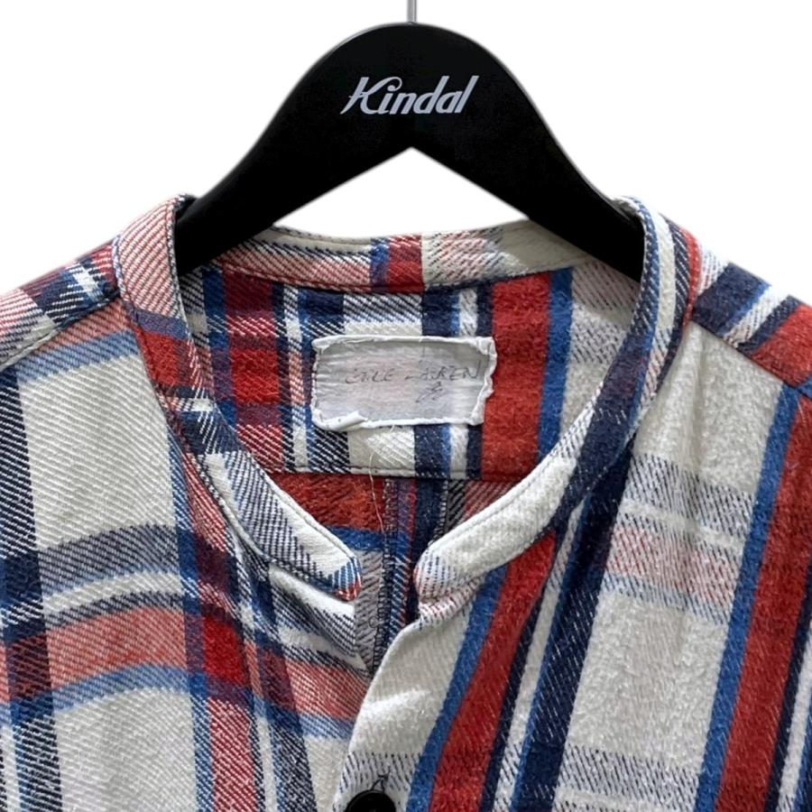 値下げ】GREG LAUREN チェック柄リメイクシャツ 50／50 WHITE PLAID 