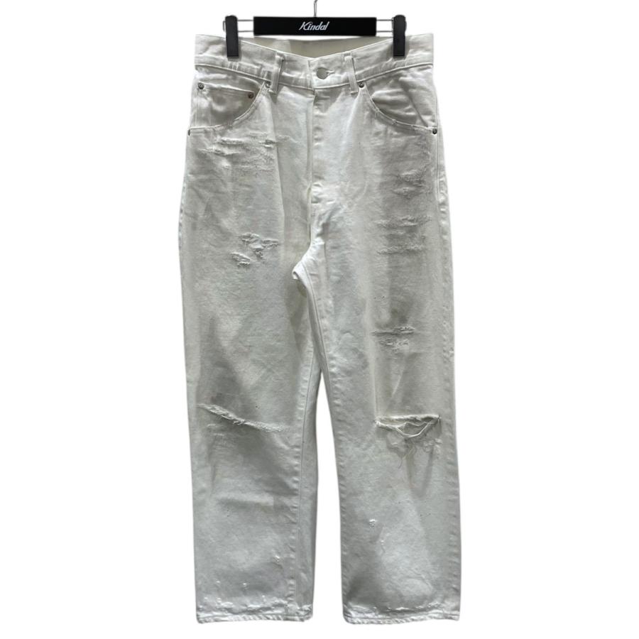 値下げ】ANCELLM 24AW 加工デニムパンツ Ex． DAMAGE DENIM STRAIGHT