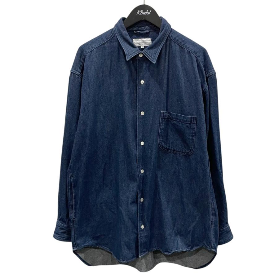 値下げ】FOLL 24SS デニムシャツ cotton linen denim big daily shirt