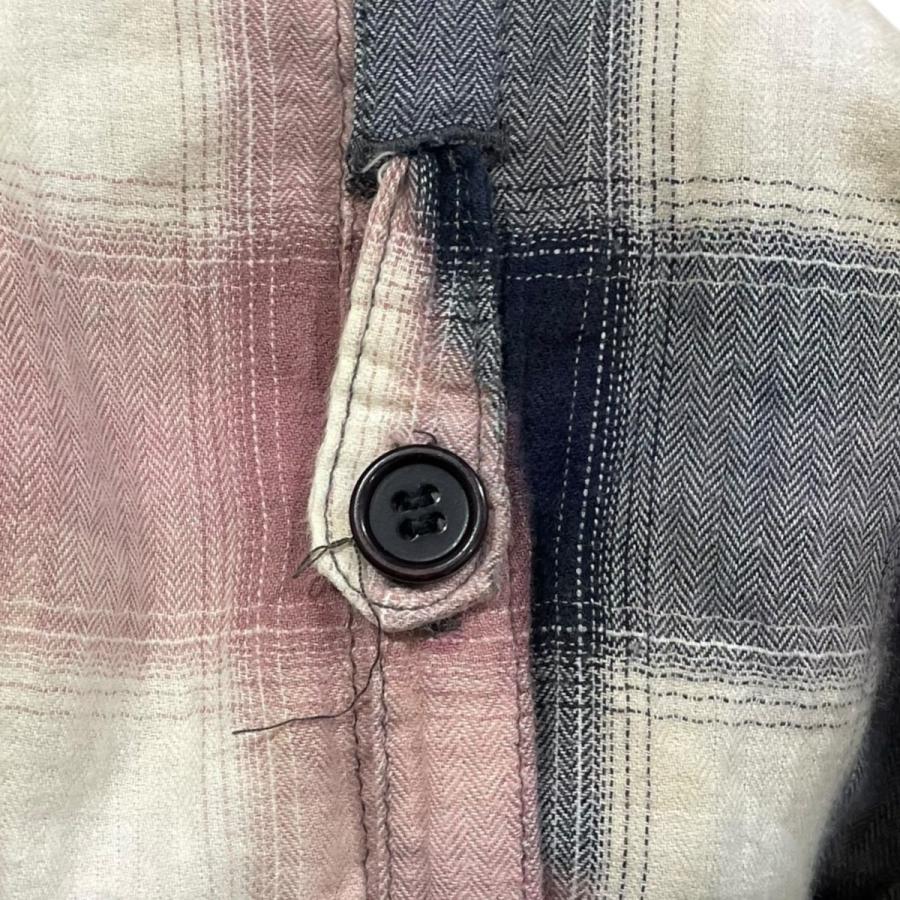 グレッグローレン GREG LAUREN チェック柄リメイクシャツ ピンク