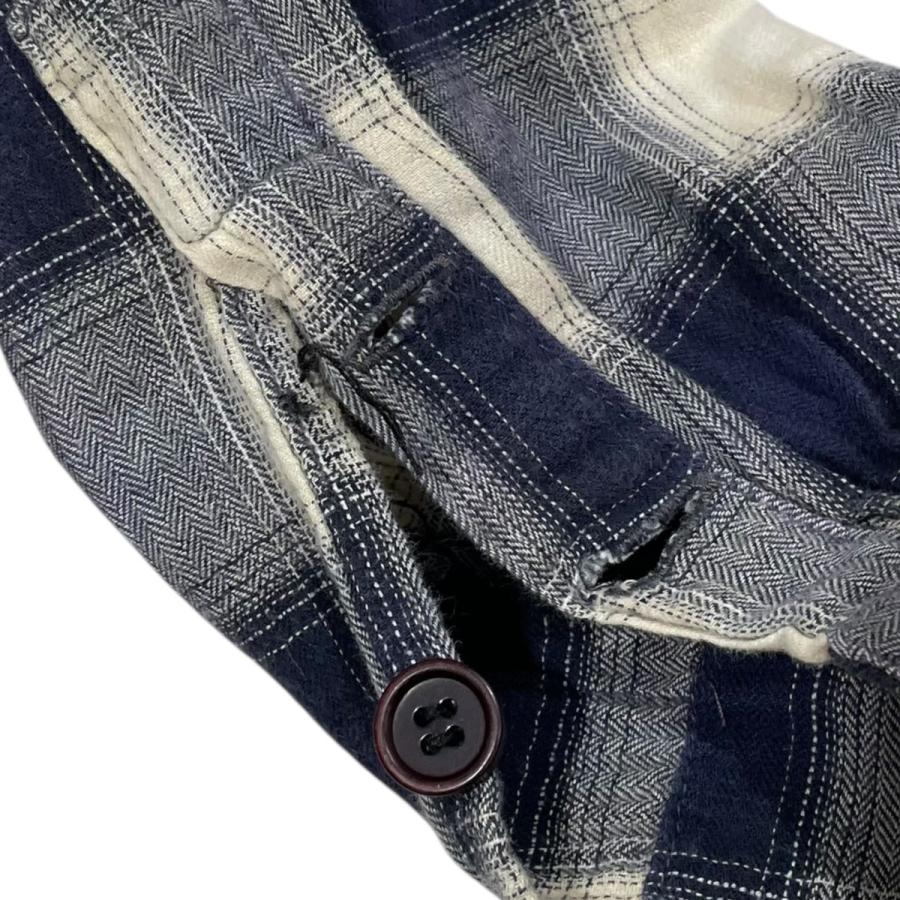 グレッグローレン GREG LAUREN チェック柄リメイクシャツ ピンク