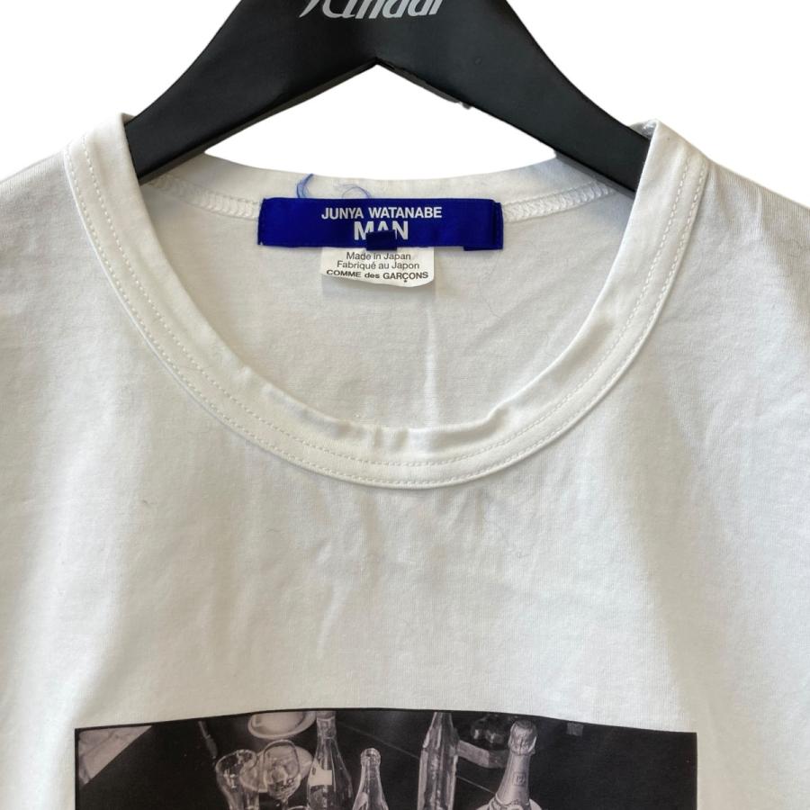 JUNYA WATANABE COMME des GARCONS / ジュンヤワタナベ | 2003SS | サイドギャザー フラワー刺しゅう Tシャツ | M | ホワイト | レディース 綿天竺Tシャツ JZ－T003 | JUNYA WATANABE (Women)/ジュンヤ