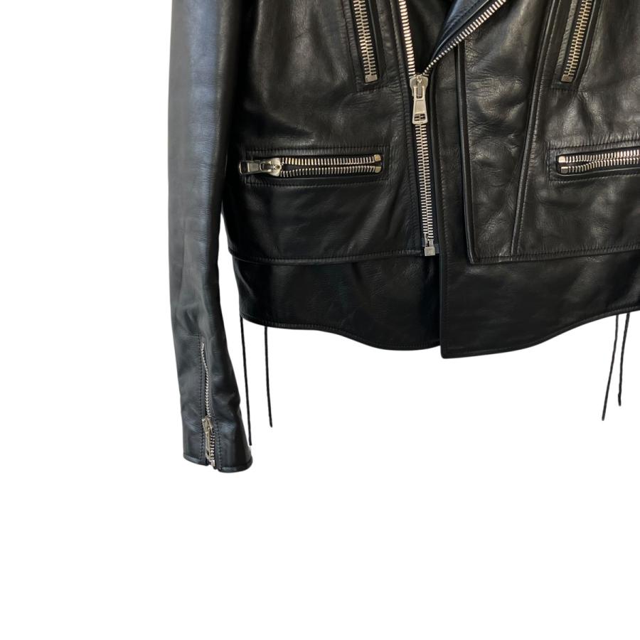 中古　バレンシアガ　ブリスタードレザー　ジャケット　ライダース　黒 BALENCIAGA - BALENCIAGA バレンシアガ ライダース 38(S位) 黒 【古着