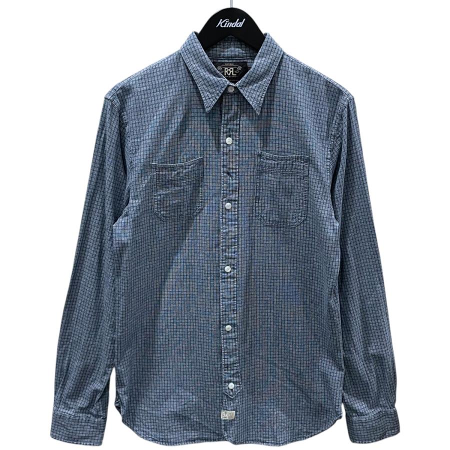 RRL Ralph Lauren チェックシャツ Sサイズ RRL Ralph Lauren（ダブルアールエル） RRL チェック柄シャツ ブルー
