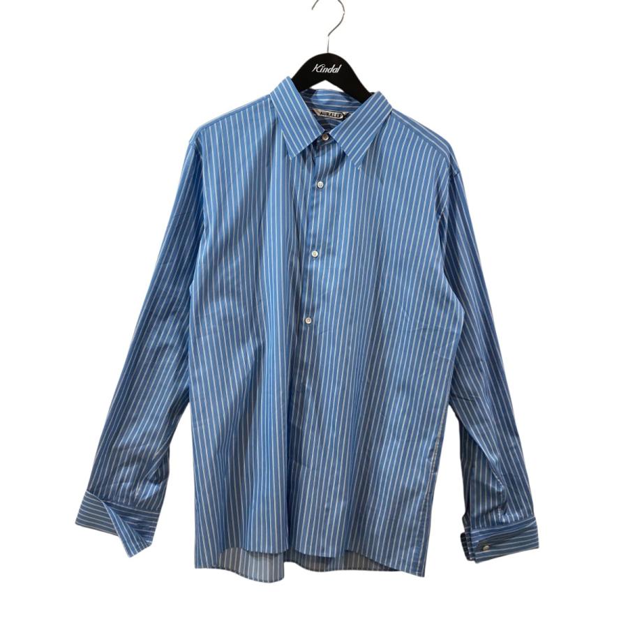 AURALEE（オーラリー） ストライプ 長袖シャツ A25AS02CS COTTON SILK 