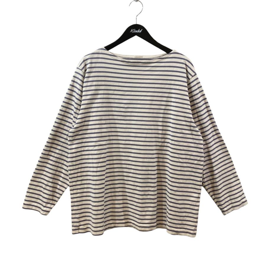 COMOLI（コモリ） ボーダー ロングスリーブTシャツ T01-05017 ホワイト 