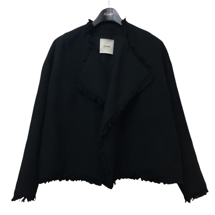 値下げ】CLANE 「BIG COLLAR FRINGE JACKET」カーディガン ブラック  