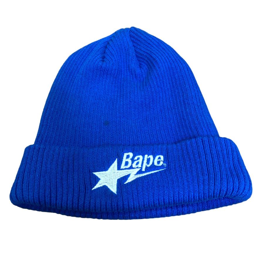 A BATHING APE 【値下げ】A 「BAPE STA」ニットキャップ ブルー A BATHING APE 【値下げ】A 「BAPE STA」ニットキャップ ブルー