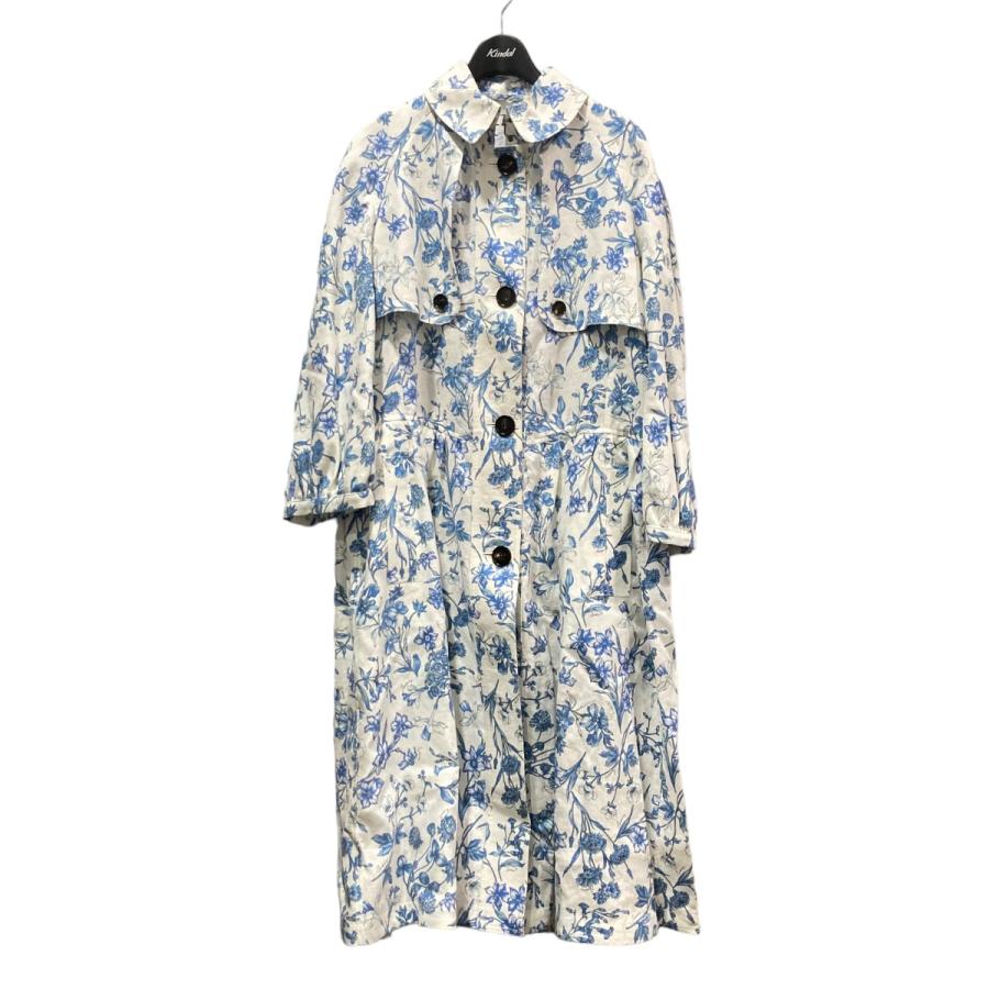 BURBERRY バーバリーロンドン LONDON 花柄リネンドレスコート ホワイト 
