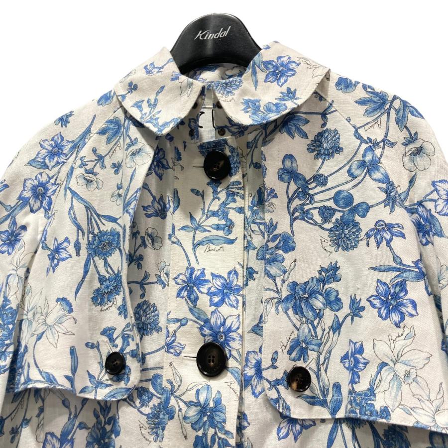 BURBERRY バーバリーロンドン LONDON 花柄リネンドレスコート ホワイト 