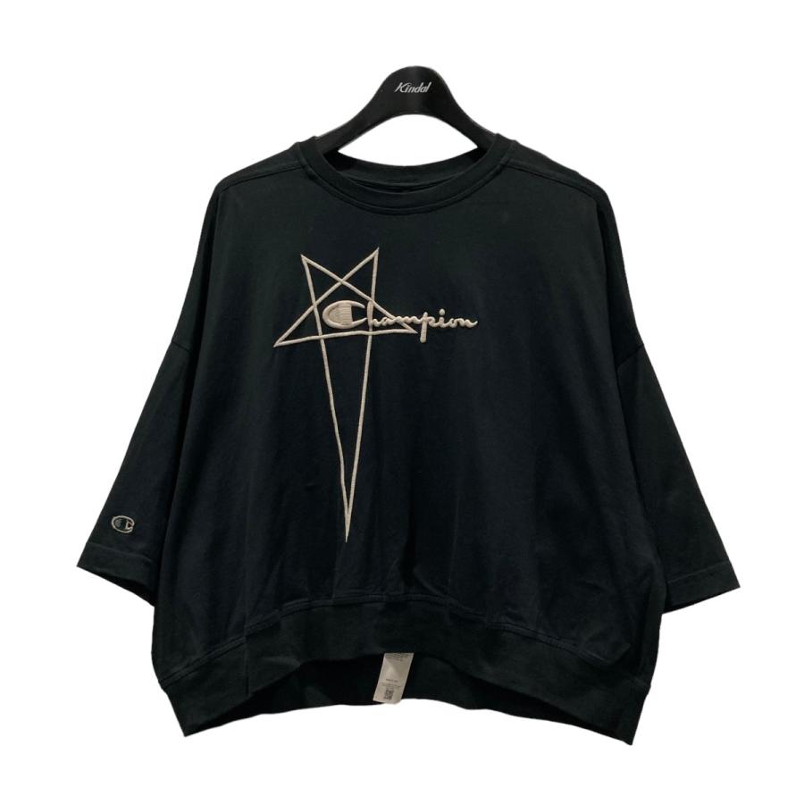 Rick Owens 【値下げ】RICK OWENS×Champion ロゴ刺繍クロップドTシャツ  