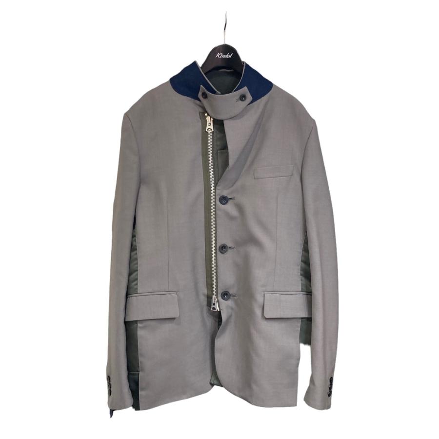 sacai サカイ SAMPLE品 21SS「Suiting×MA-1 Jacket」ナイロン切替 