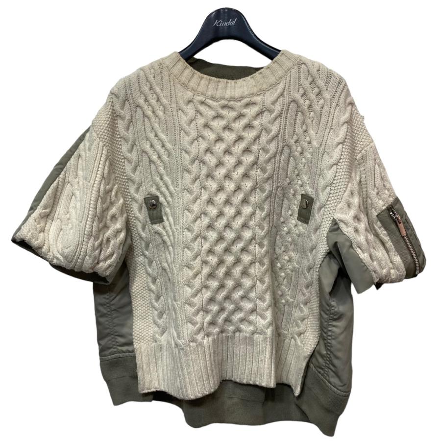 値下げ】sacai 23AW 「Nylon Twill Mix Knit Pullover」 MA-1  