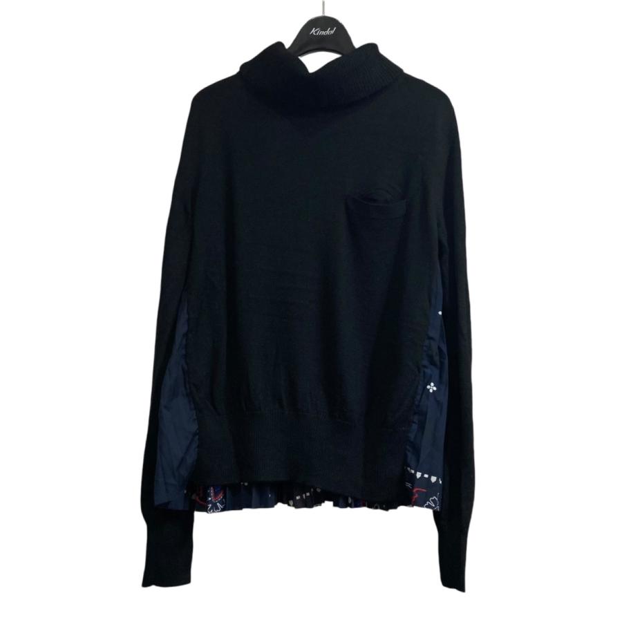 sacai 【値下げ】sacai プリーツドッキングニット 17-03296 ブラック 