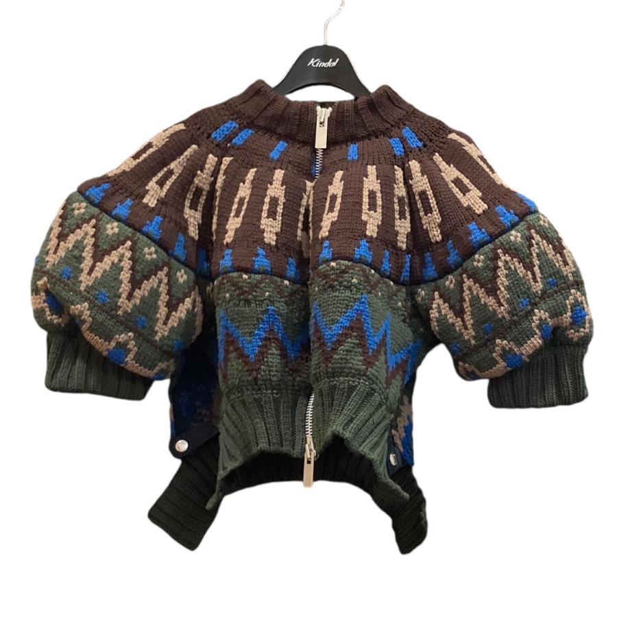 値下げ】sacai 24SS Jacquard Knit Blouson ニットジャケット 24-07229  