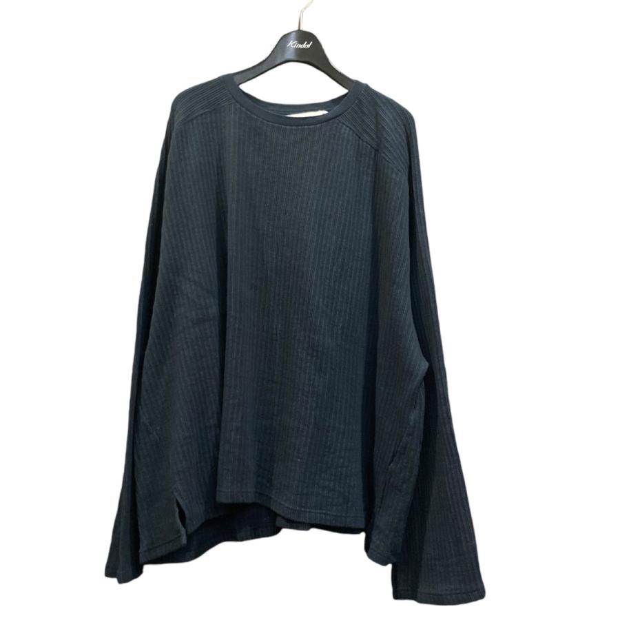 値下げ】ANCELLM リブカットソー 24SS OVER RIB LS T-SHIRT ネイビー 