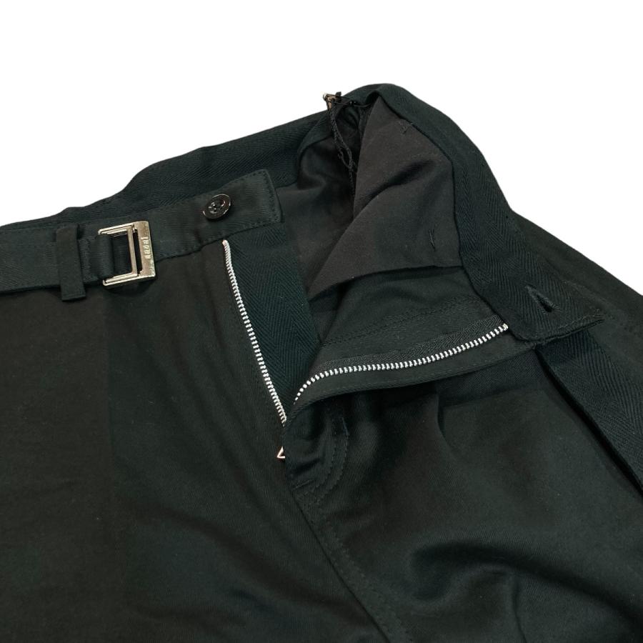 sacai】ベルテッド コットンチノパンツ ブラック サイズ2