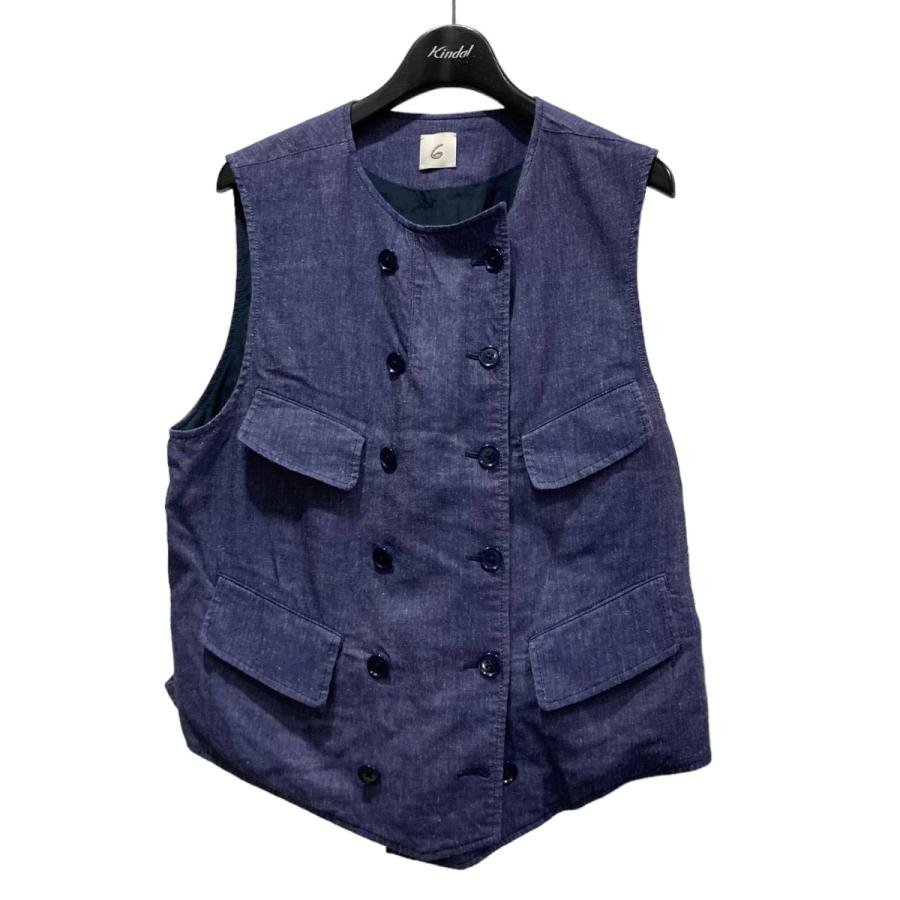 値下げ】6(ROKU) BEAUTY＆YOUTH RAYON COTTON ASA VEST デニムベスト 