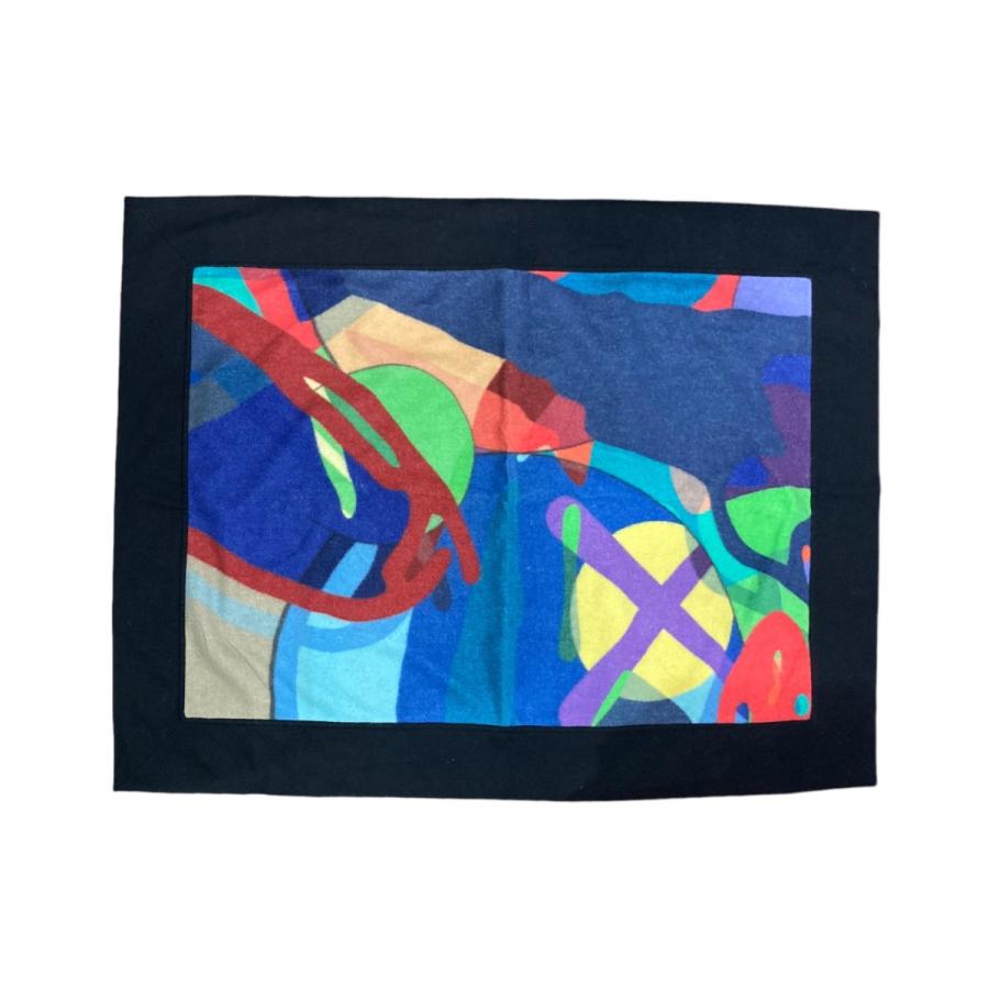 サカイ×カウズ sacai×KAWS ブランケット 21-0253S ブルー×ブラック  