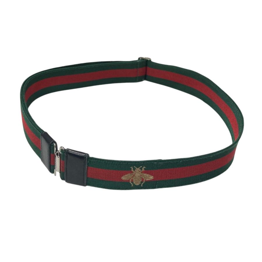 美品・希少】グッチ ガチャベルト 筆記体ロゴ 189799 グリーン