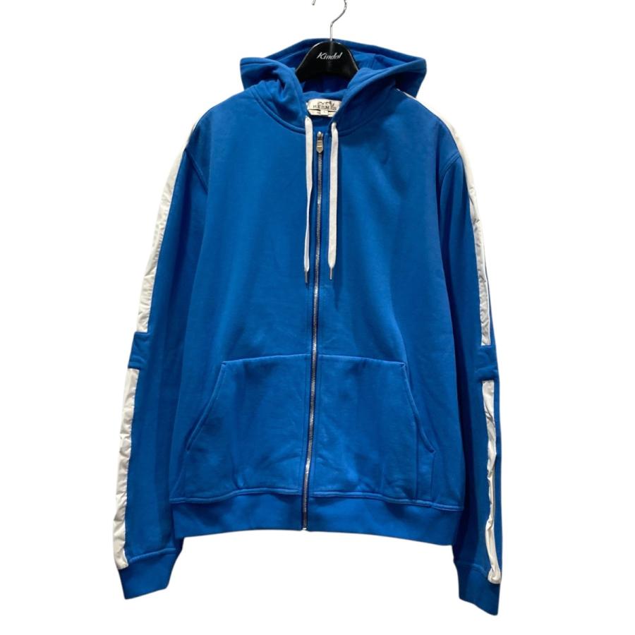 【美品】HERMES　エルメス　フロントジップパーカー　メンズ　ネイビー　L 美品】HERMESエルメスフロントジップパーカーメンズネイビーL