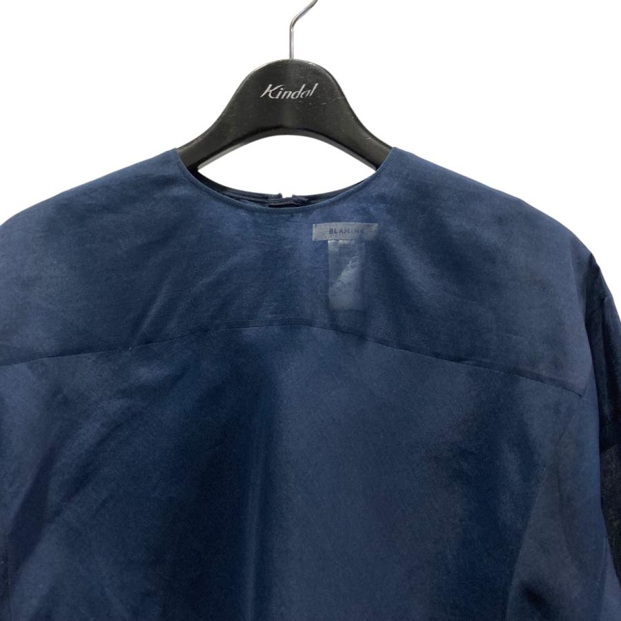 ブラミンク 24SS シルク クルーネック ブラウス 長袖シャツ トップス 7921-230-0245 ネイビー 38【中古】 BLAMINK(ブラミンク) シルククルーネックブラウス7921-230-0245 7921