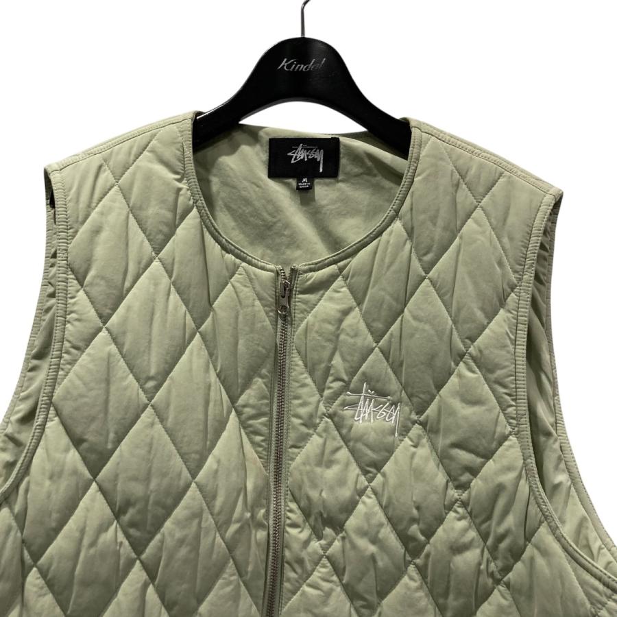 Stussy グリーン キルティングベスト M