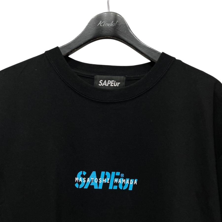 サプール SAPEur×MASATOSHI HAMADA プリントTシャツ ブラック サイズ